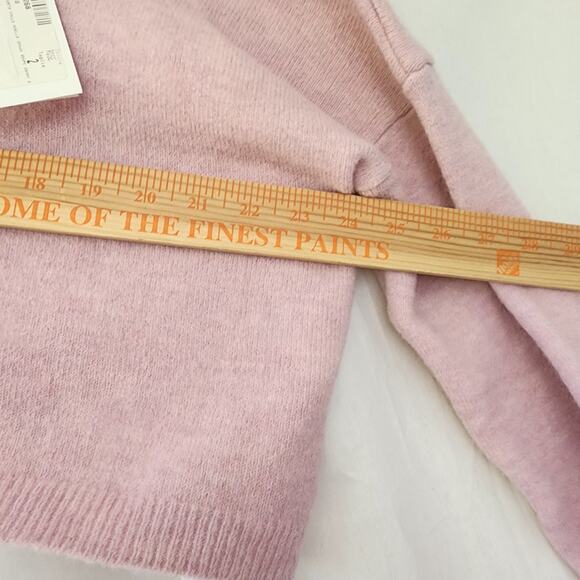 Virna Dro Italy cropped Sweater dusy pink Rose wool 2 (US S )Boxy NWT mock neck - Picture 10 of 11